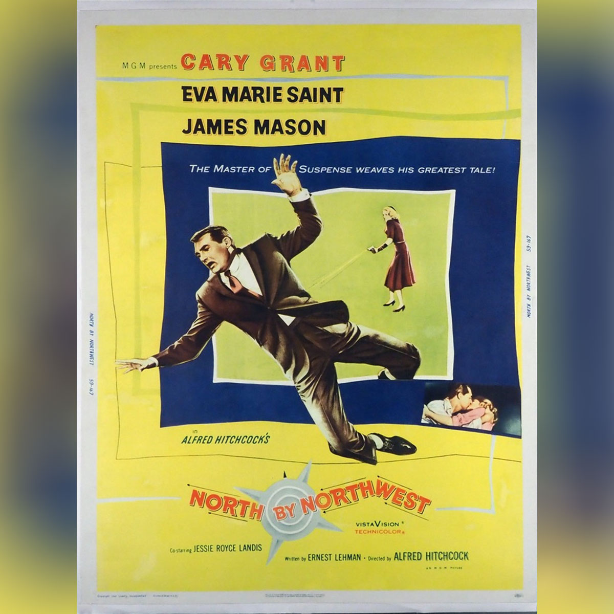 North By Northwest 1959 Original Movie Poster Vintage Film Poster north-by-northwest-1959-original-movie-poster-vintage-film-poster