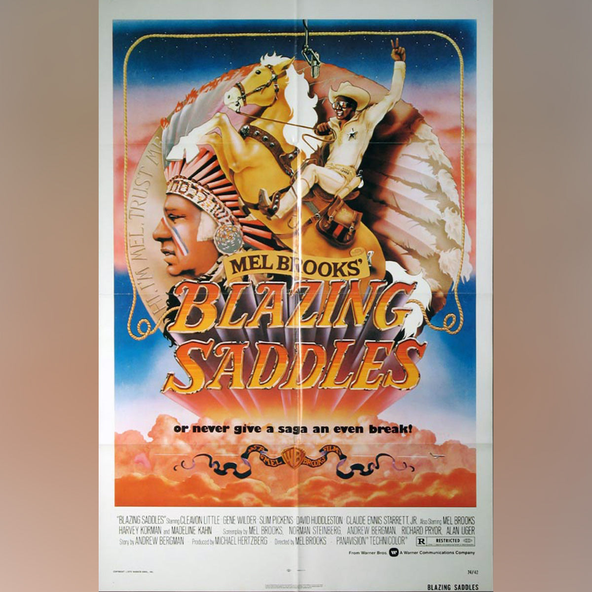 Original Movie Poster of Blazing Saddles (1974)
