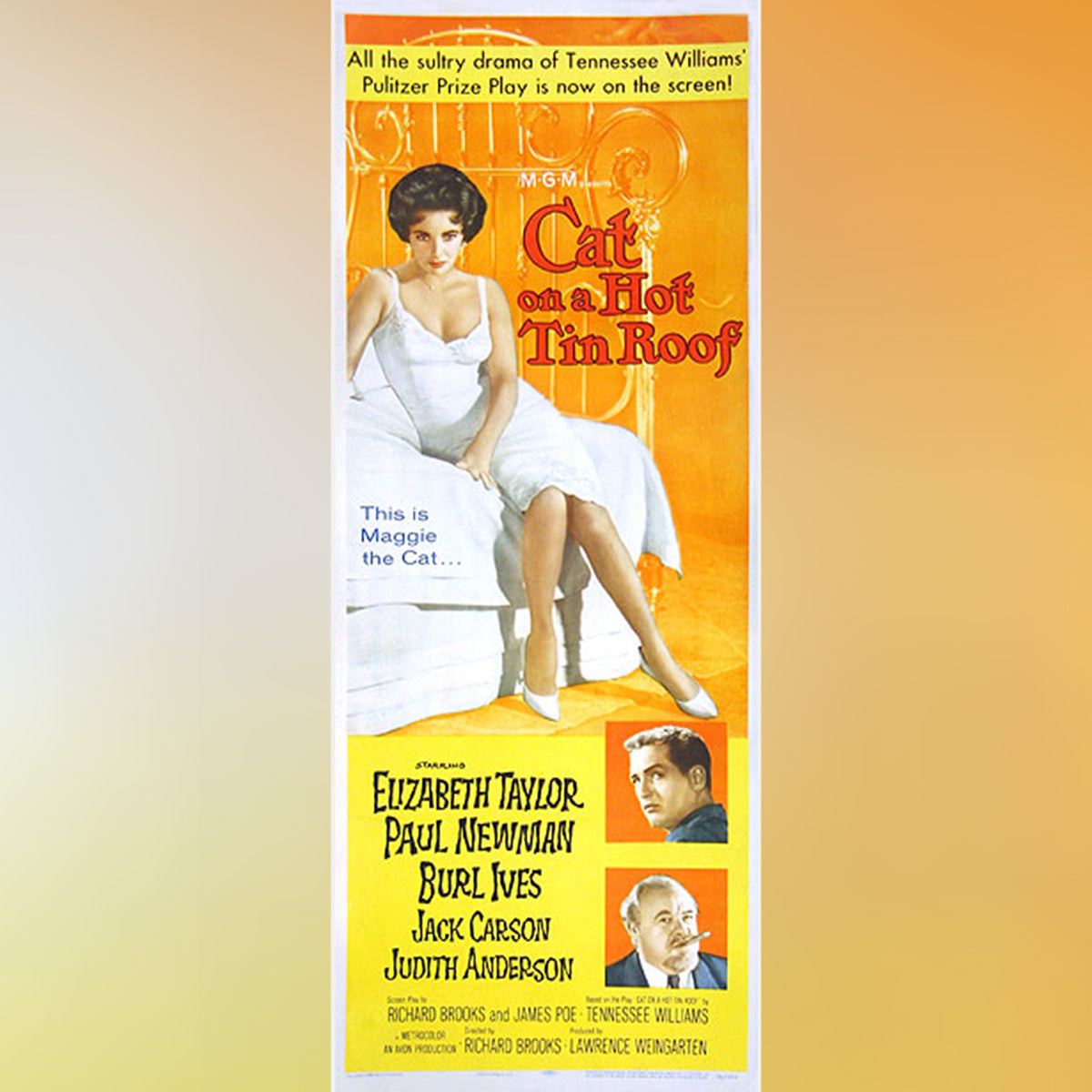 Original Movie Poster of Cat On A Hot Tin Roof (1958)
