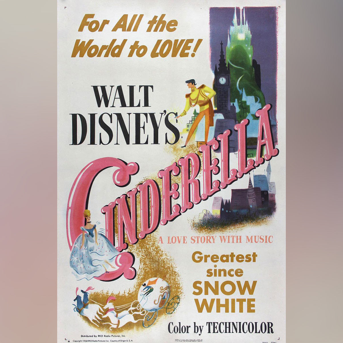 Original Movie Poster of Cinderella (1950)