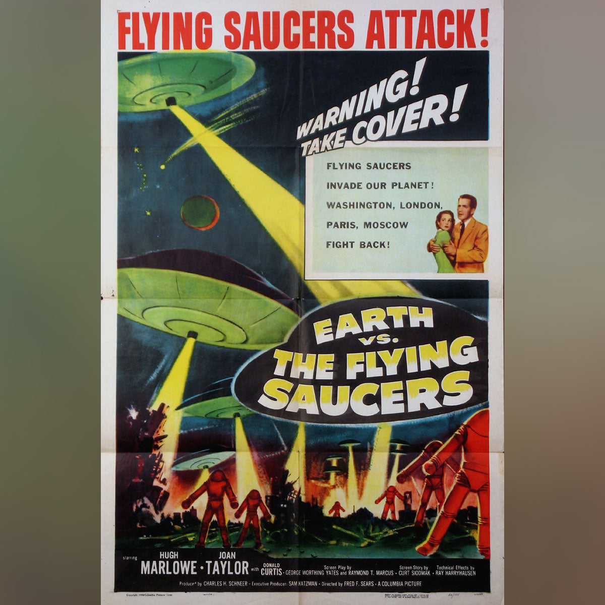 Original Movie Poster of Earth Vs. The Flying Saucers (1956)