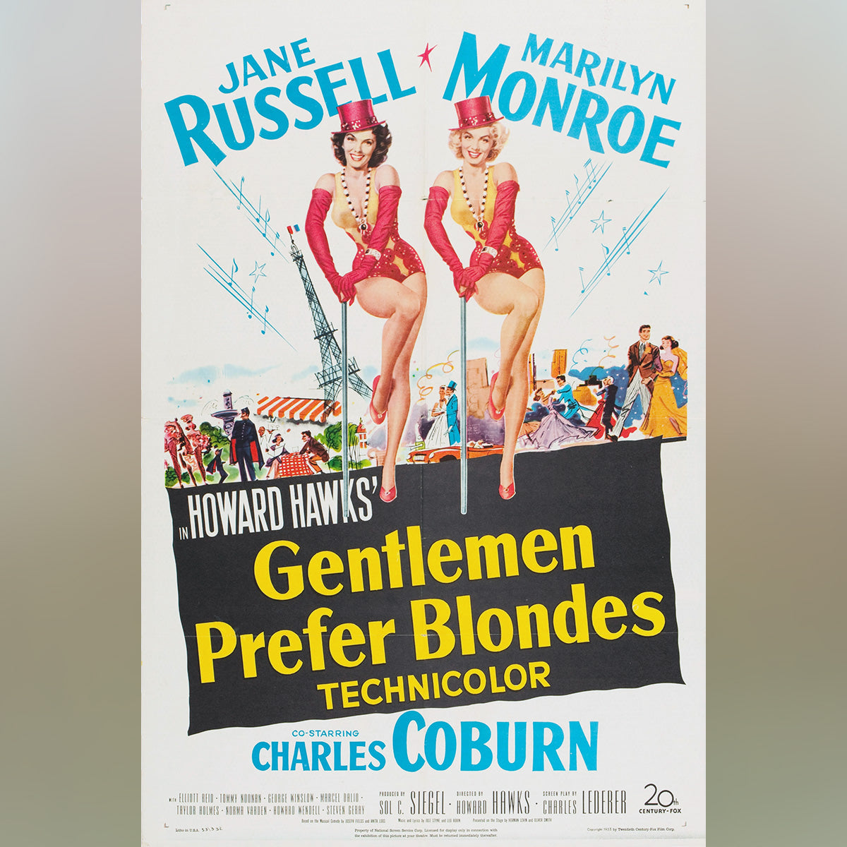 Original Movie Poster of Gentlemen Prefer Blondes (1953)