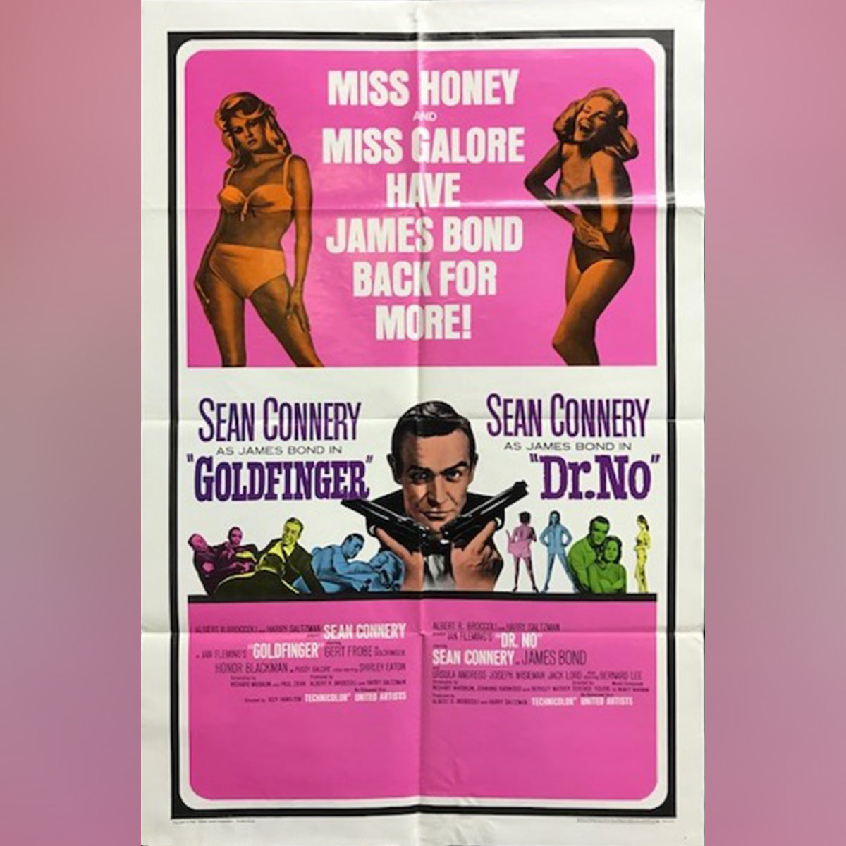 Original Movie Poster of Goldfinger / Dr. No (1966R)