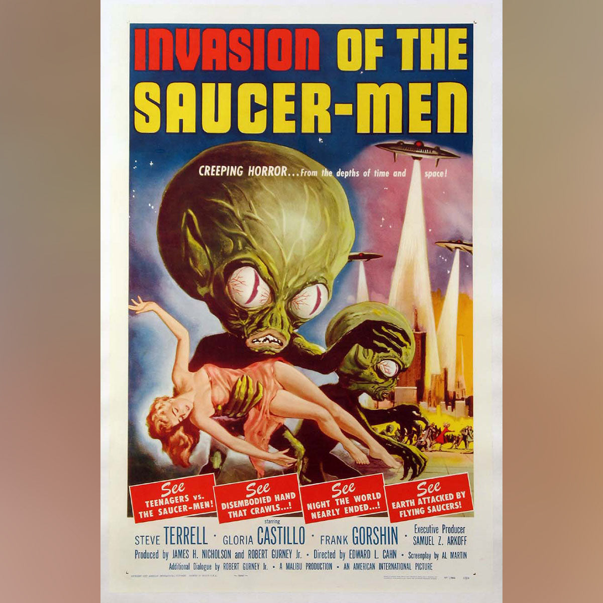 Original Movie Poster of Invasion Of The Saucer Men (1957)