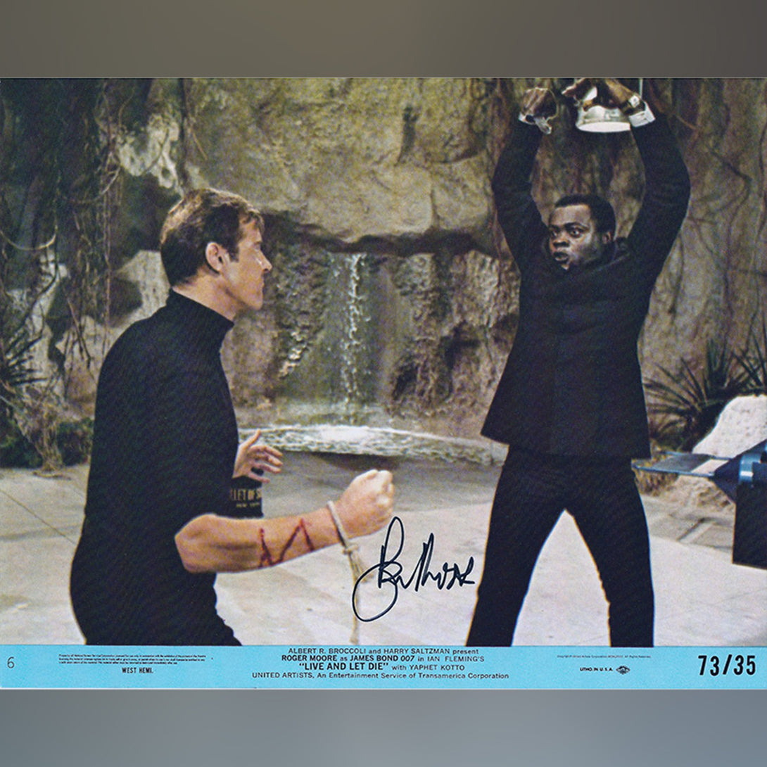 Original Movie Poster of Hand Signed By Roger Moore, Live And Let Die (1973)