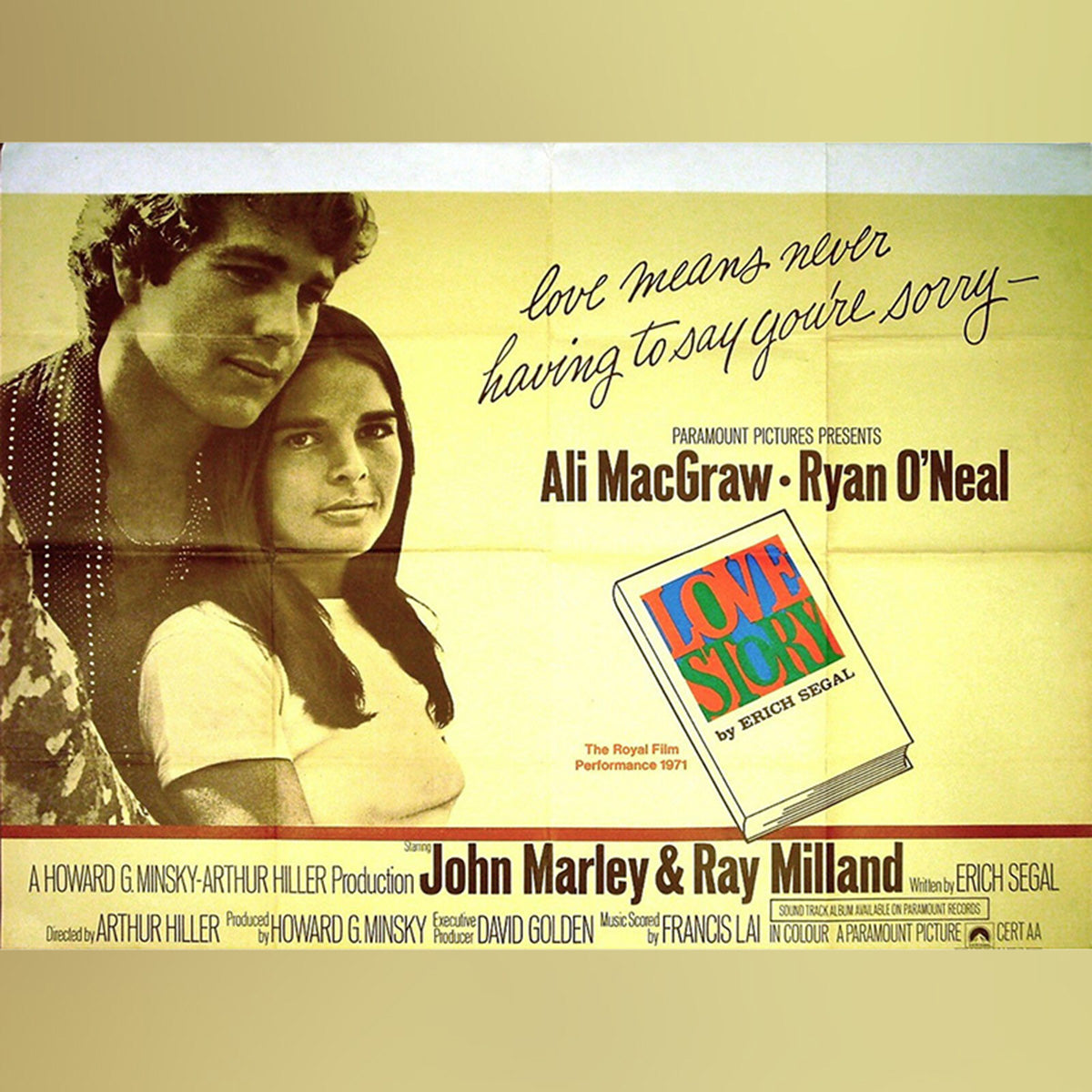 Original Movie Poster of Love Story (1970)
