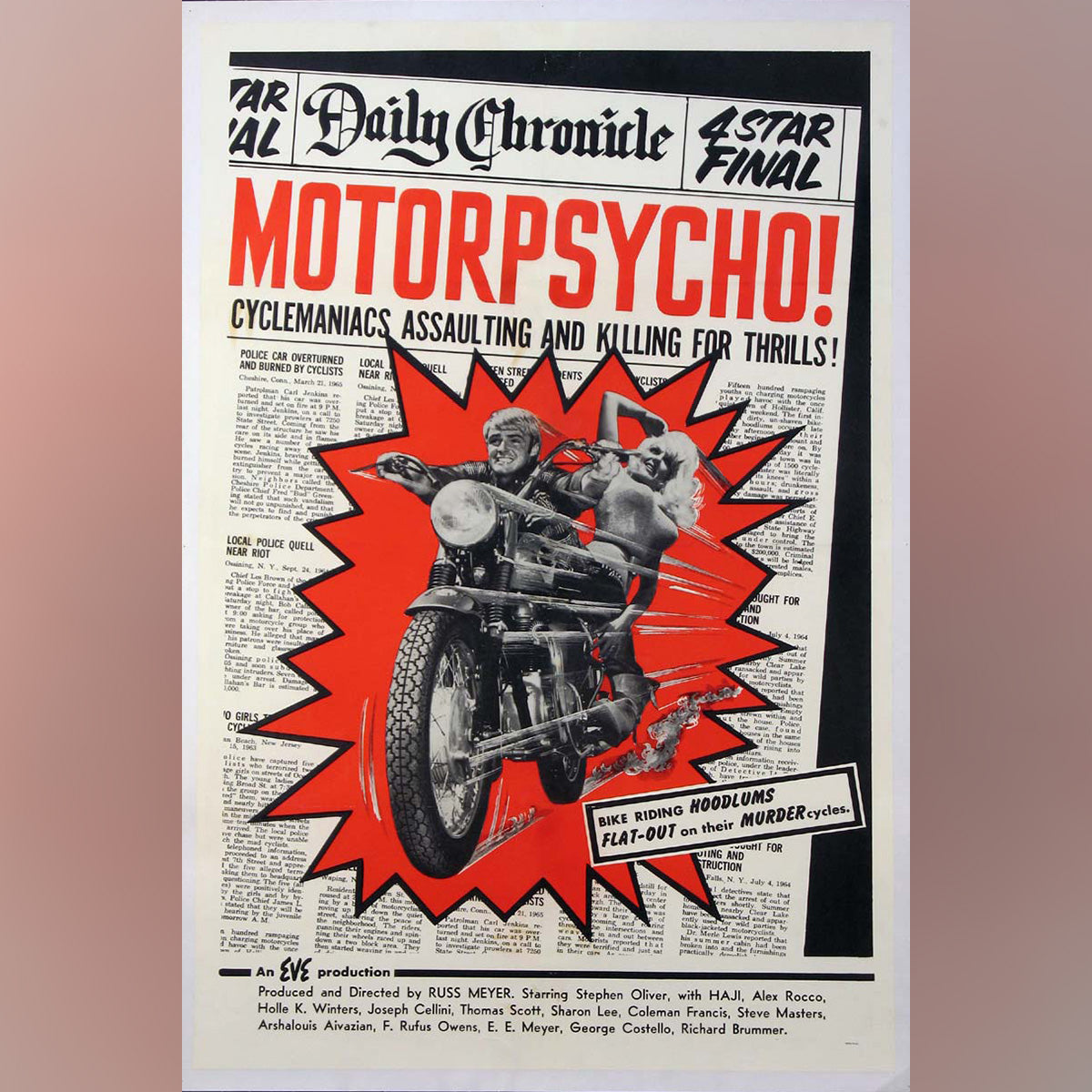 Original Movie Poster of Motorpsycho! (1965)