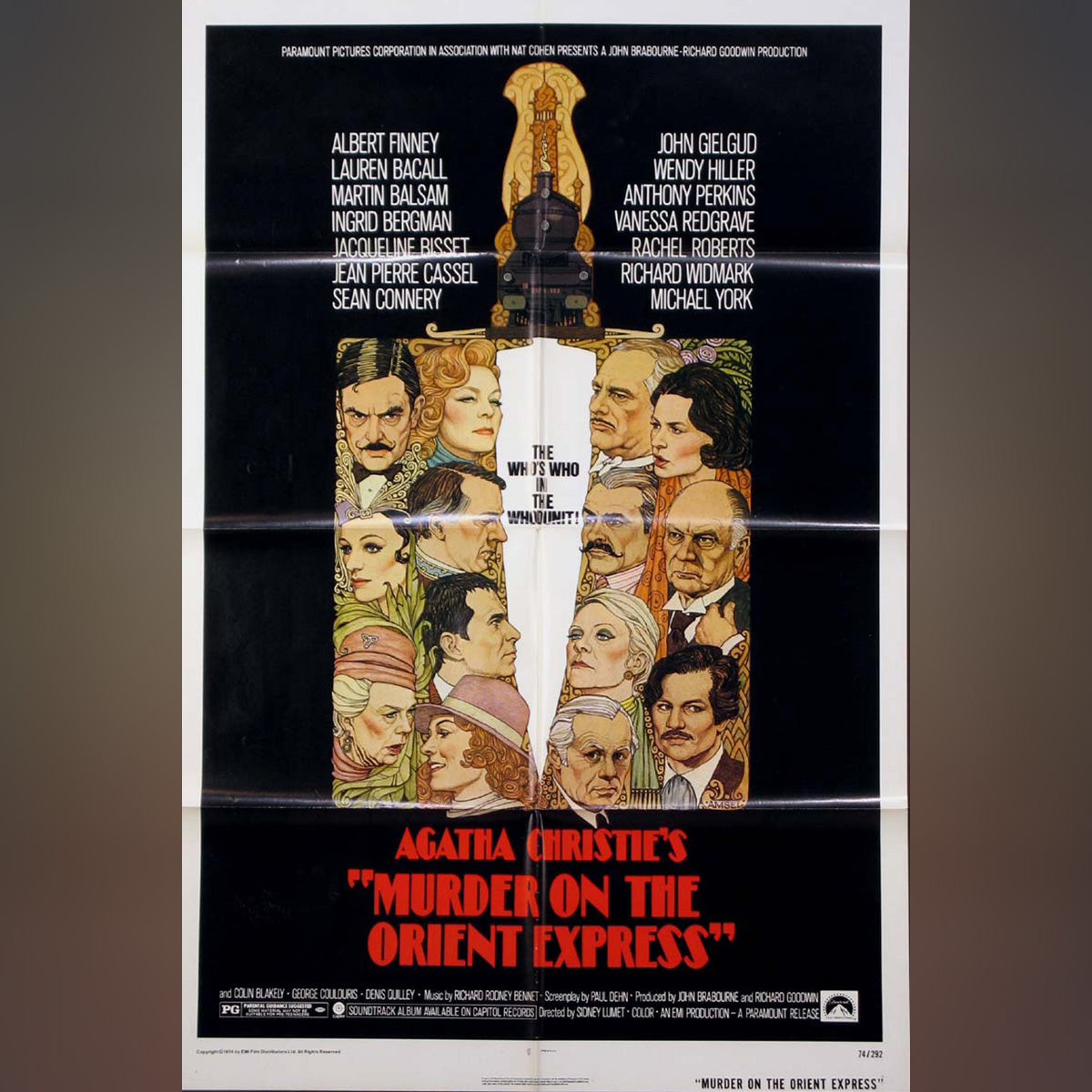 Original Movie Poster of Murder On The Orient Express (1974)