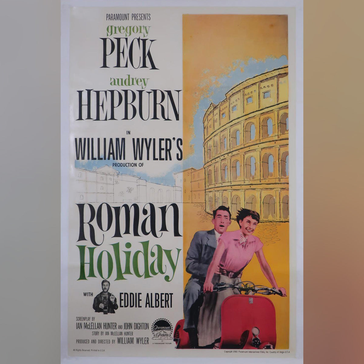 Original Movie Poster of Roman Holiday (1960R)