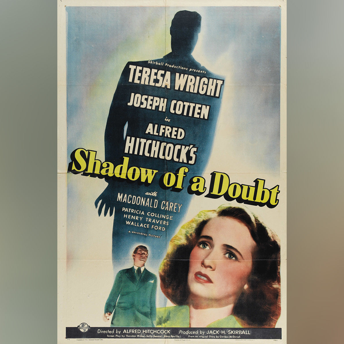Original Movie Poster of Shadow Of A Doubt (1943)
