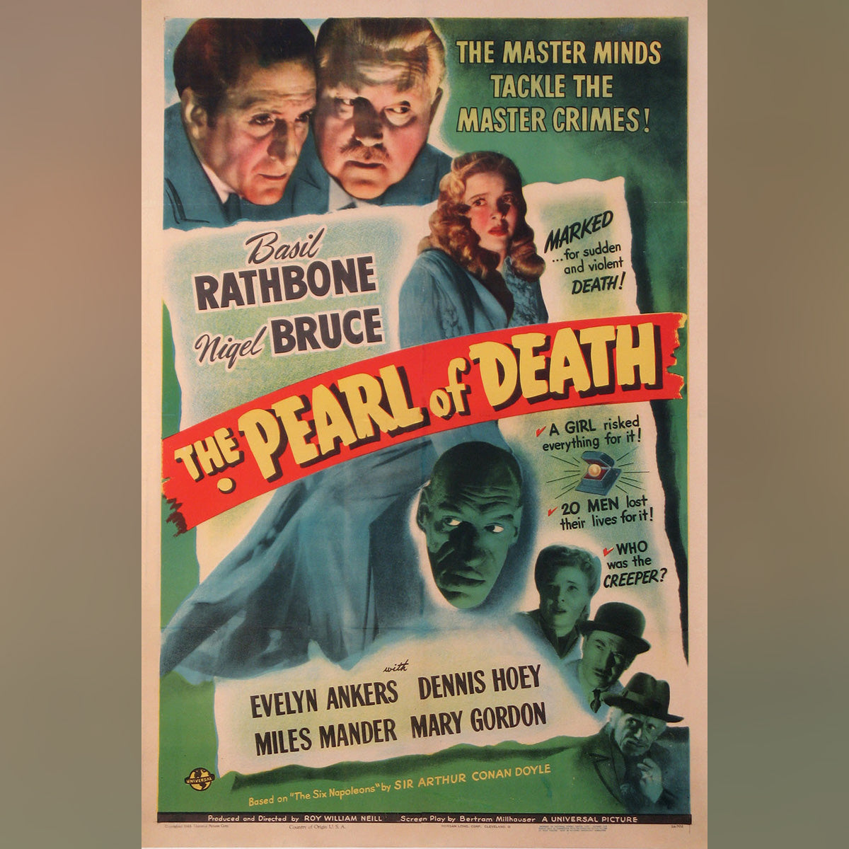 Original Movie Poster of Pearl Of Death, The (1944)