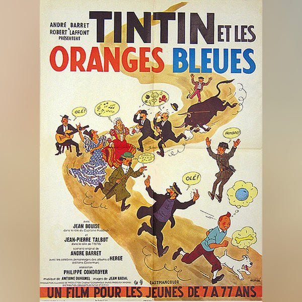 Original Movie Poster of Tintin Et Les Oranges Bleues (1964)