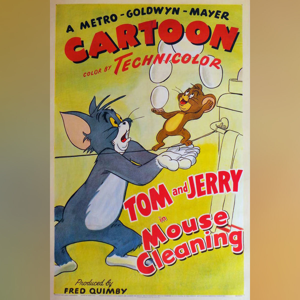 Original Movie Poster of Tom And Jerry In Mouse Cleaning (1948)