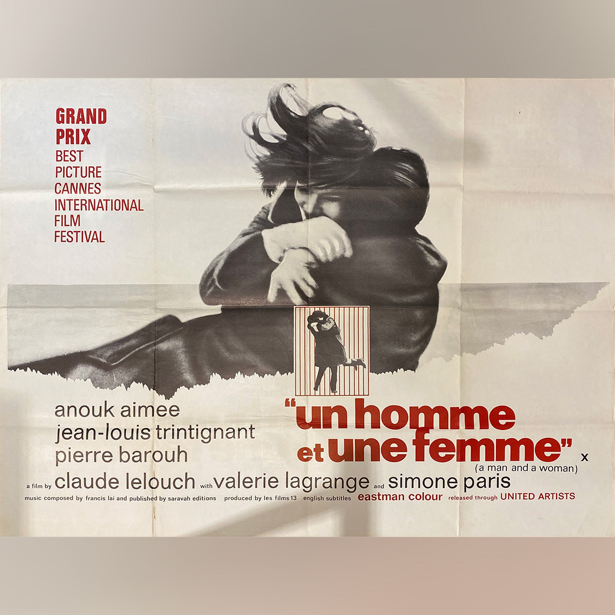 Original Movie Poster of Un Homme Et Une Femme (1966) 