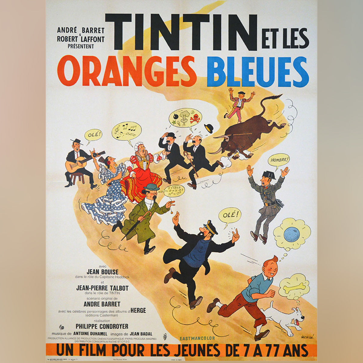 Original Movie Poster of Tintin Et Les Oranges Bleues (1964)